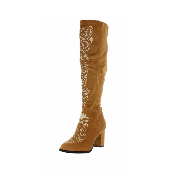 Host Pick🌟6.5 Camel Tall Embroidered Boots - Picture 2 of 8